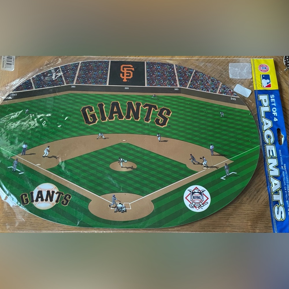 San Francisco Giants Set of 4 Placemats MLB NWT